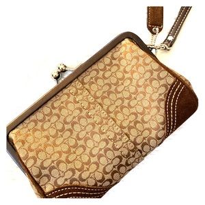 Coach Brown Wristlet Clutch